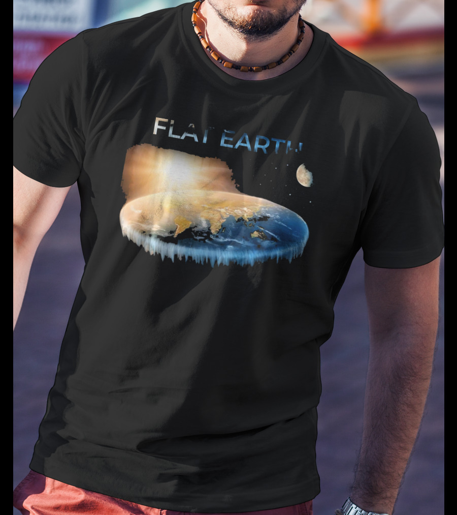 Flat Earth Dome Map With Sun And Moon T-Shirt