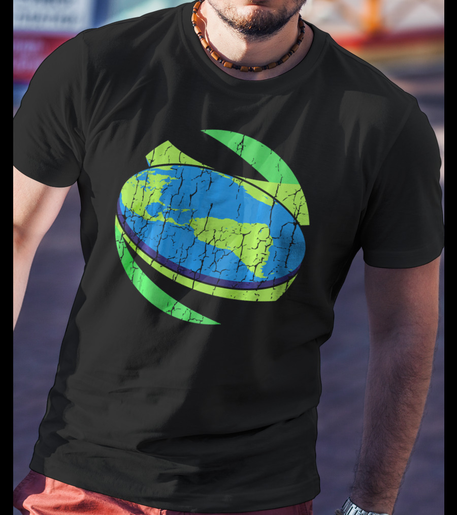 Flat Earth Flat Earther Planet Cracked Globe T-Shirt