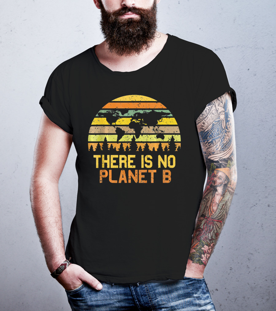 Earth Day Vintage There Is No Planet B Retro Map T-Shirt