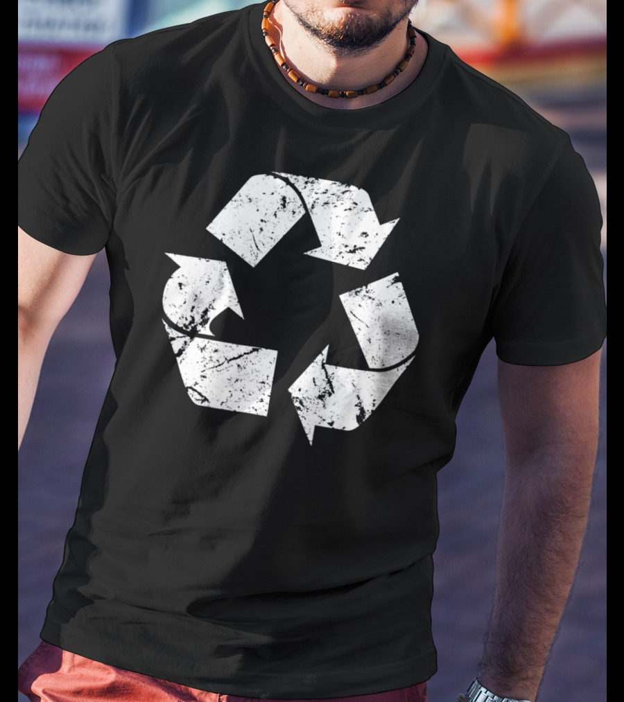 Earth Day Vintage White Recycle T-Shirt