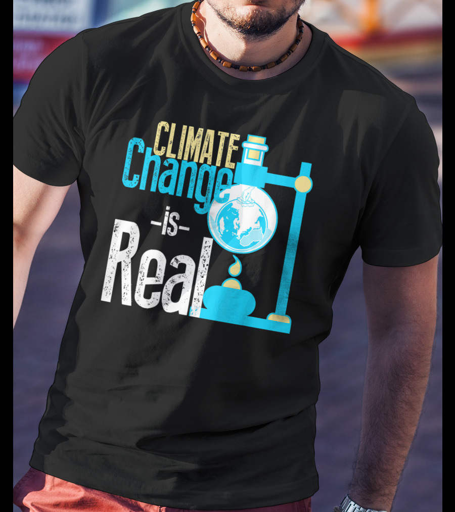 Climate Change Is Real Earth On Fire Scientific T-Shirt