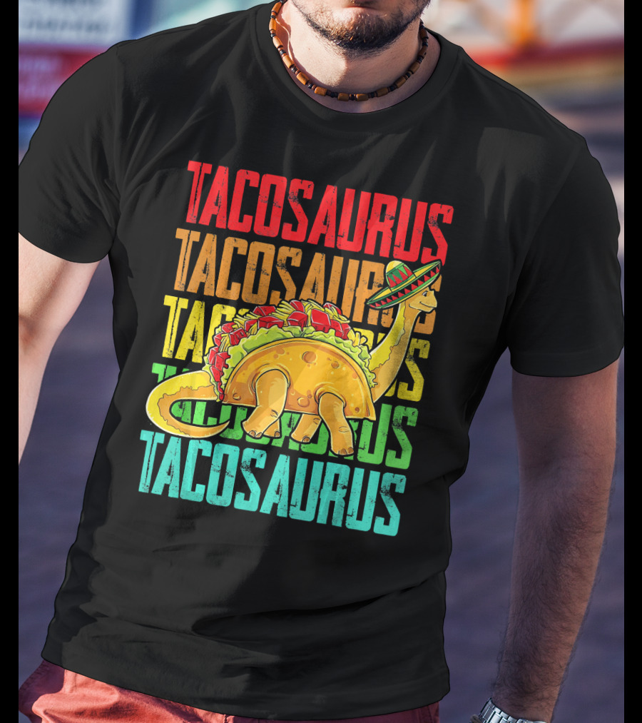 Tacosaurus Sombrero Dinosaur Taco Mexican Fiesta T-Shirt