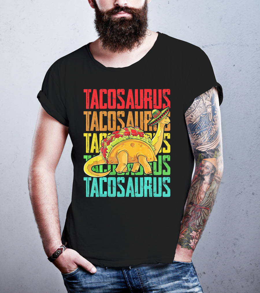 Tacosaurus Sombrero Dinosaur Taco Mexican Fiesta T-Shirt