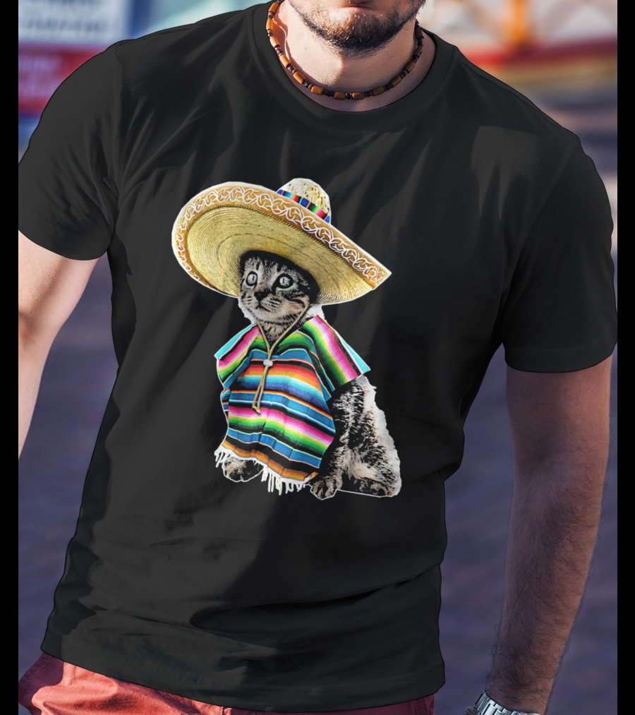 Cinco De Mayo Cat Sombrero Funny Fiesta Kitten T-Shirt