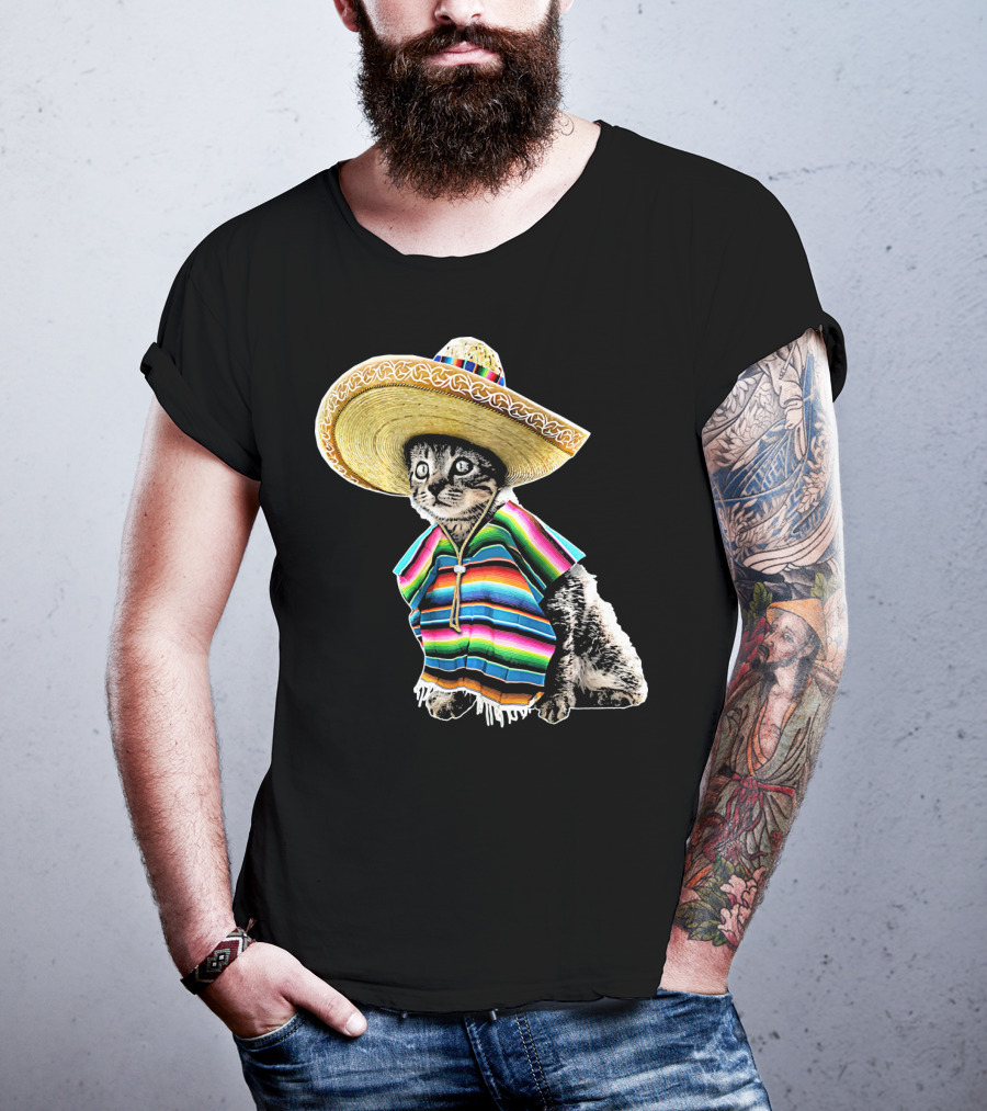 Cinco De Mayo Cat Sombrero Funny Fiesta Kitten T-Shirt