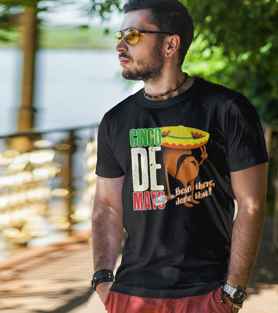 Cinco De Mayo Bean There Done That Sombrero Peace Sign T-Shirt