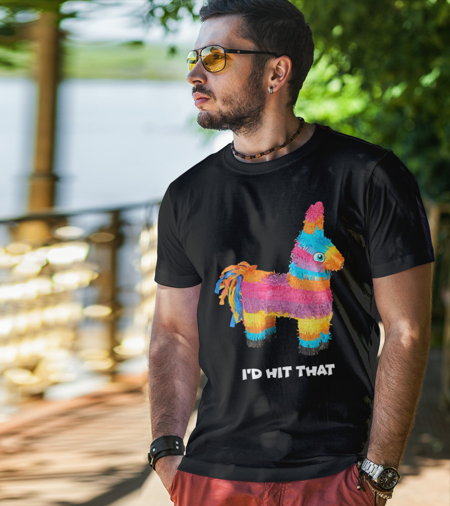 I'd Hit That Colorful Donkey Piñata Mexican Cinco De Mayo T-Shirt