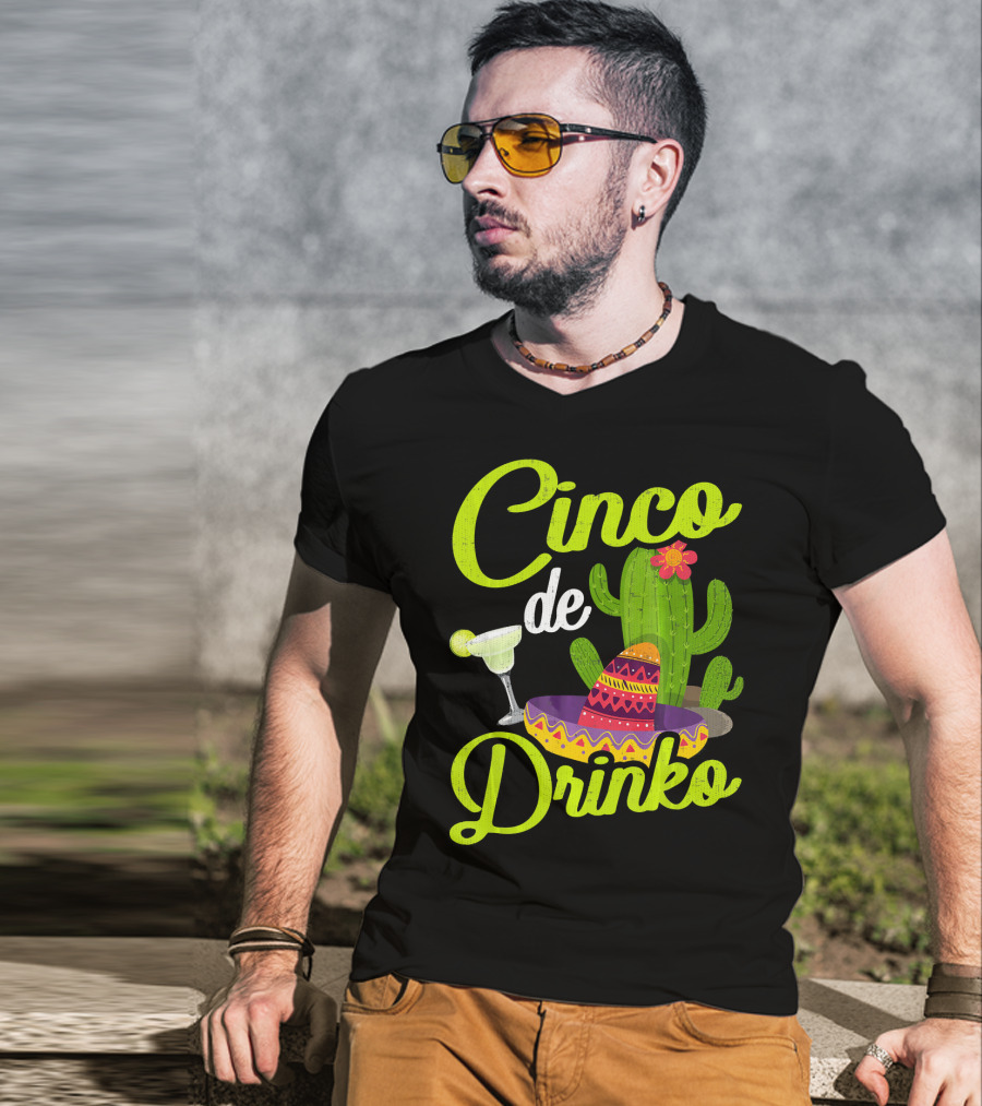 Cinco De Drinko Sombrero Cactus Margarita T-Shirt