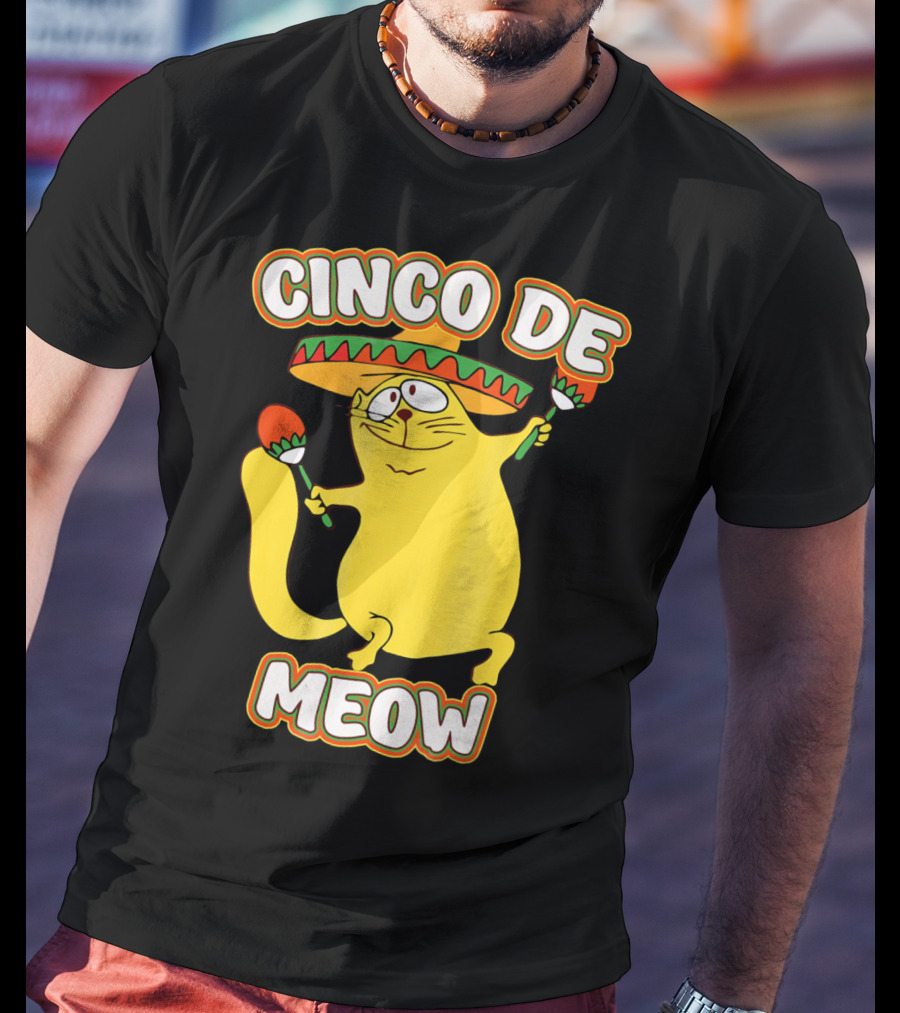 Cinco De Meow Funny Cat Lover Sombrero Party T-Shirt