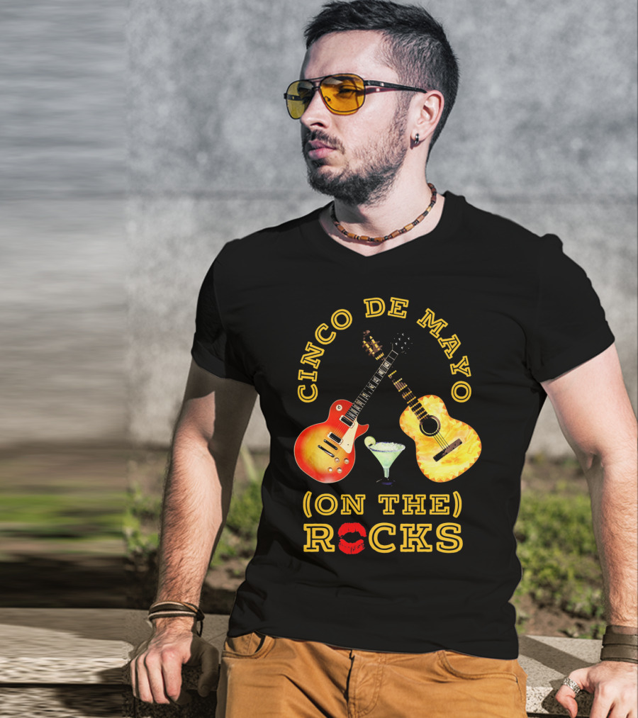 Cinco De Mayo On The Rocks Guitars Margarita T-Shirt