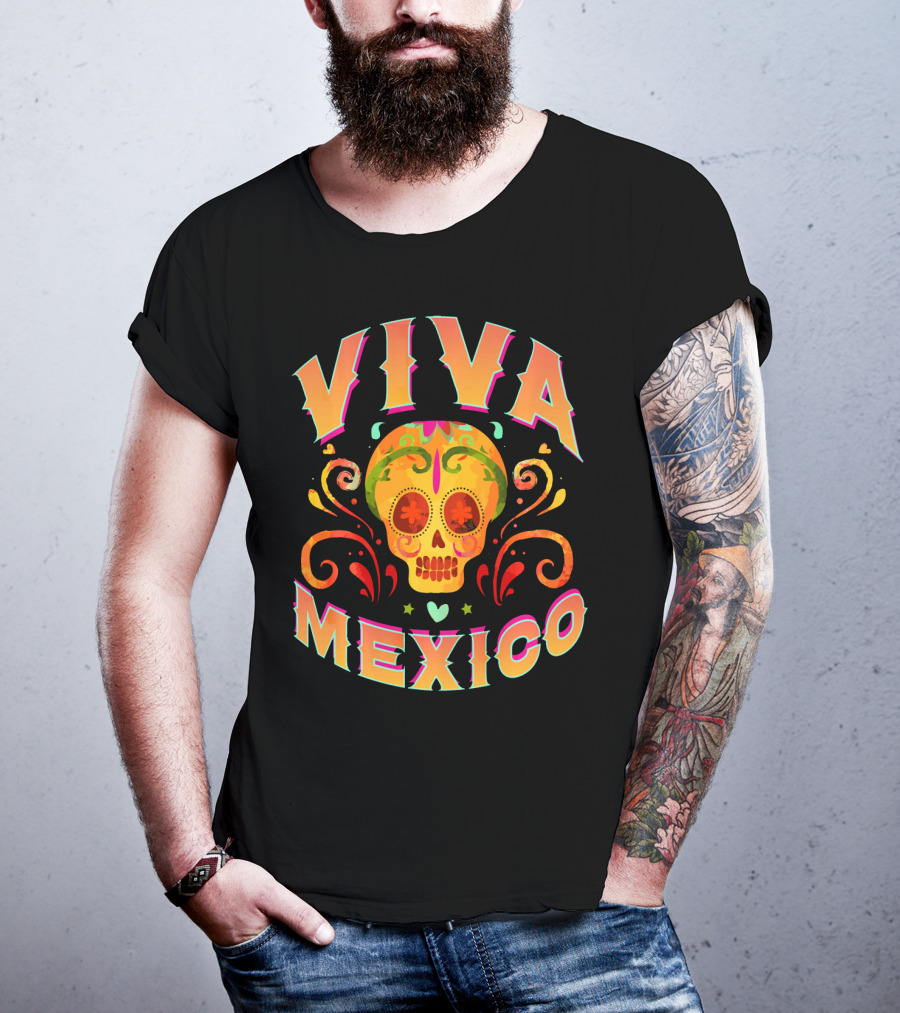 Viva Mexico Cinco De Mayo Sugar Skull T-Shirt