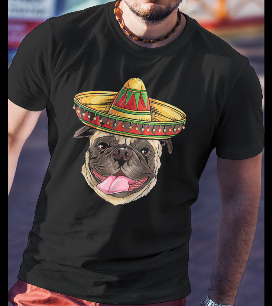Cinco De Mayo Sombrero Pug T-Shirt