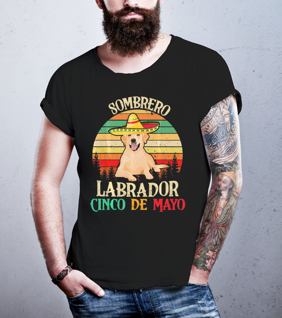 Sombrero Labrador Cinco De Mayo Vintage Happy T-Shirt