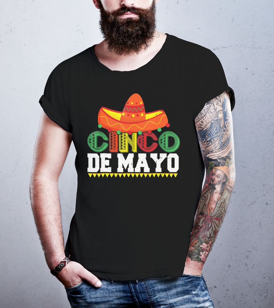 Cinco De Mayo Sombrero Colorful Festive Mexican T-Shirt