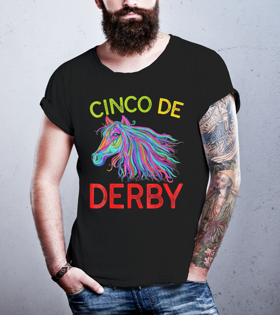 Cinco De Derby Colorful Horse T-Shirt