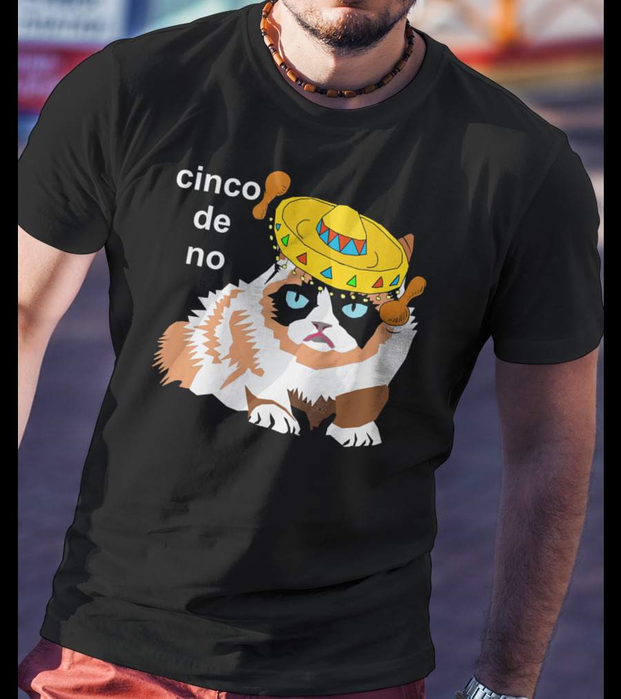 Cinco De No Angry Cat Sombrero Humor T-Shirt