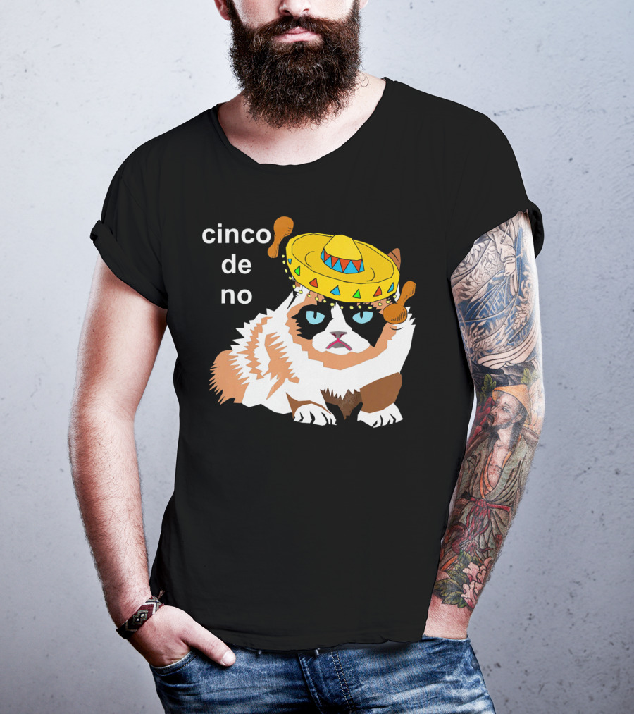 Cinco De No Angry Cat Sombrero Humor T-Shirt