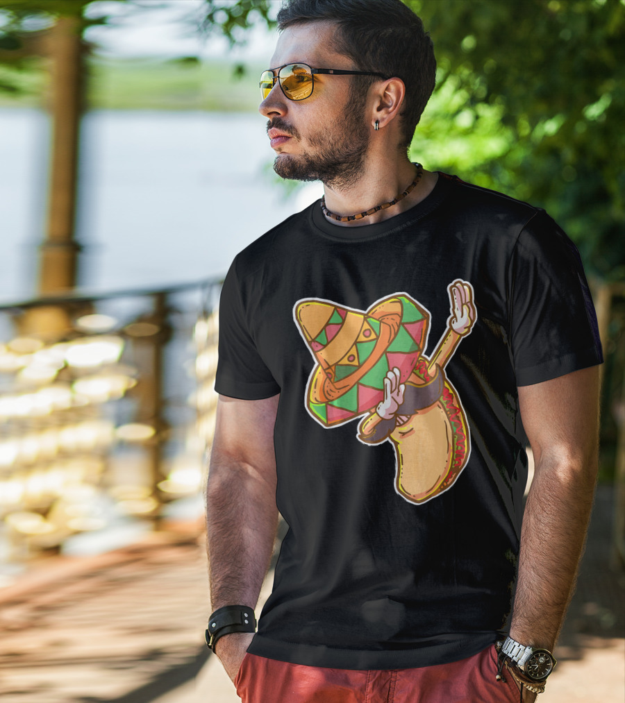 Cinco De Mayo Dabbing Taco With Sombrero T-Shirt