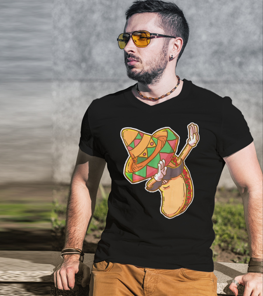 Cinco De Mayo Dabbing Taco With Sombrero T-Shirt