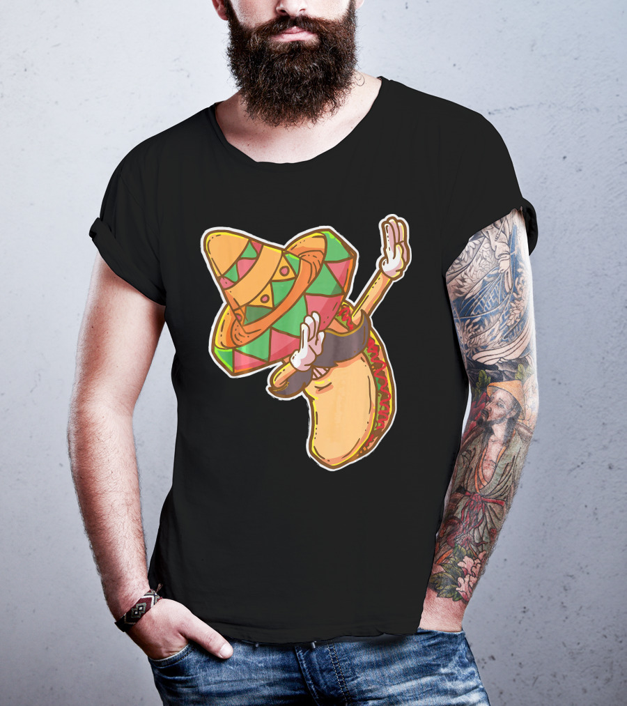Cinco De Mayo Dabbing Taco With Sombrero T-Shirt