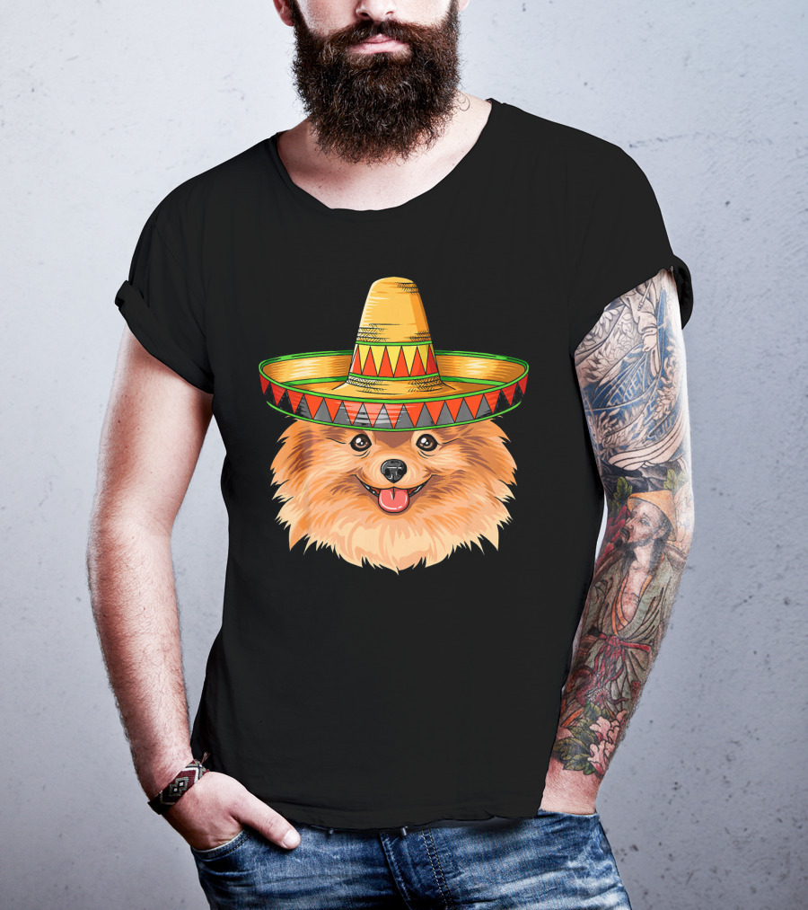 Pomeranian Cinco De Mayo Mexican Sombrero T-Shirt