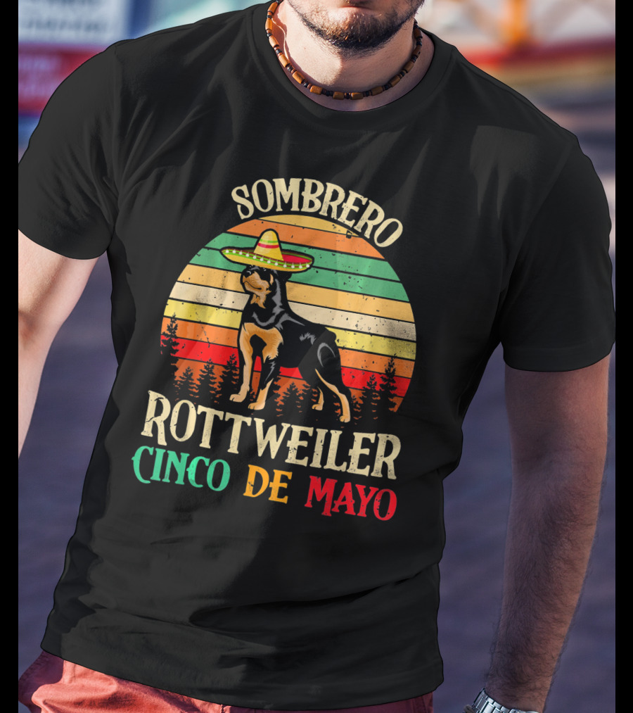 Sombrero Rottweiler Cinco De Mayo Vintage T-Shirt