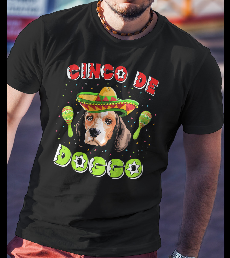 Cinco De Doggo Beagle Fiesta Sombrero Maracas T-Shirt