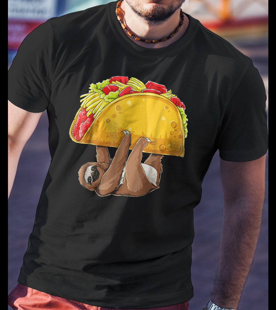 Sloth Hanging From Giant Taco Cinco De Mayo T-Shirt