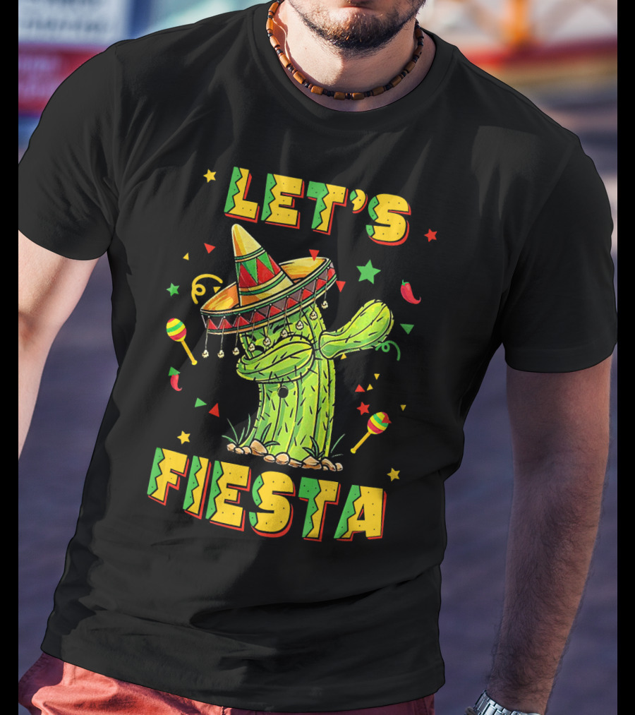 Let's Fiesta Dabbing Cactus Cinco De Mayo T-Shirt
