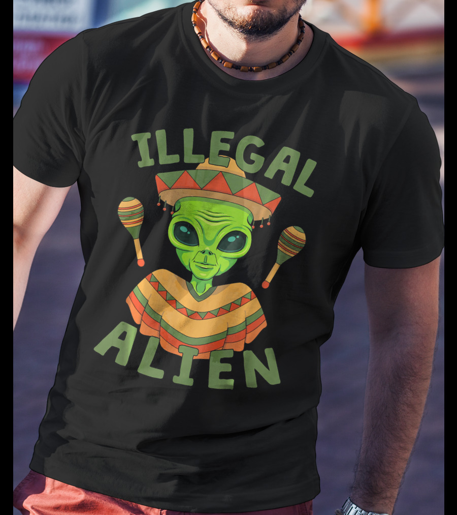 Illegal Alien In Sombrero With Maracas For Cinco De Mayo T-Shirt