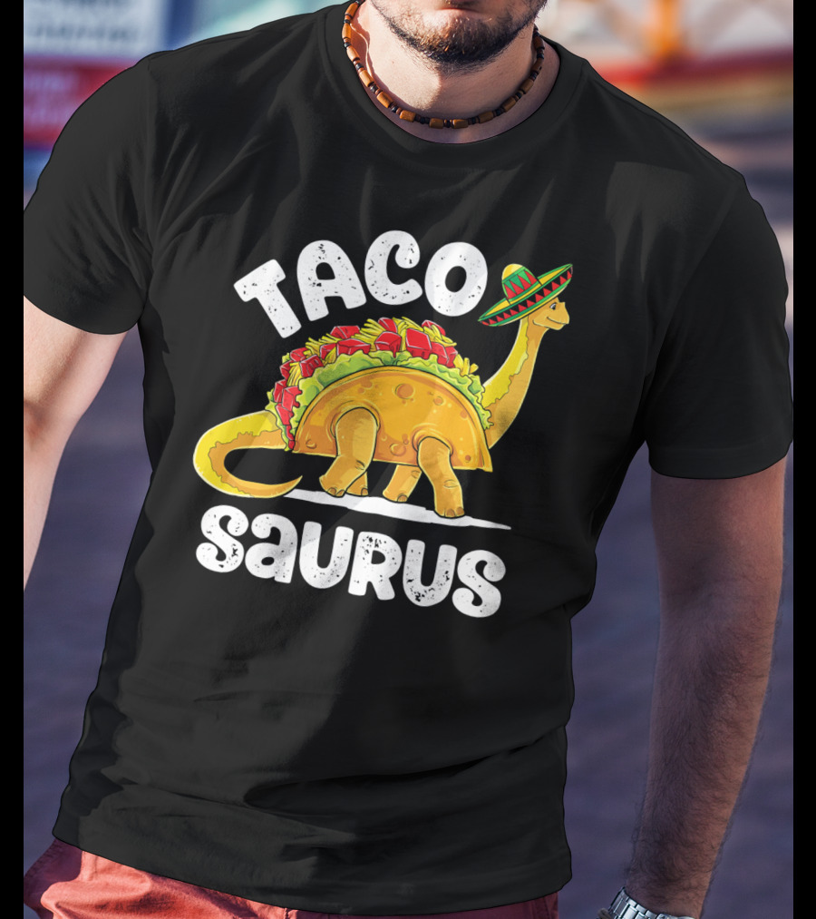 Tacosaurus Sombrero Cinco De Mayo Taco Dinosaur T-Shirt