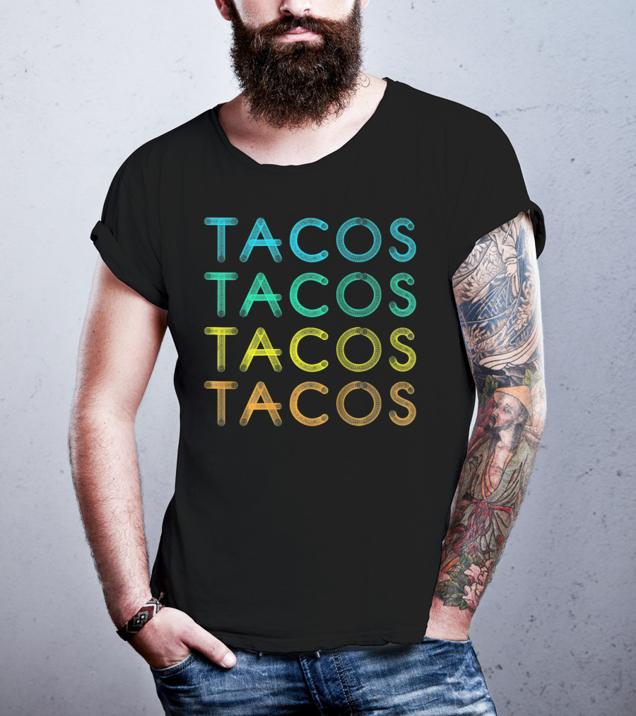 Vintage Tacos Lover Cinco De Tacos Fiesta T-Shirt