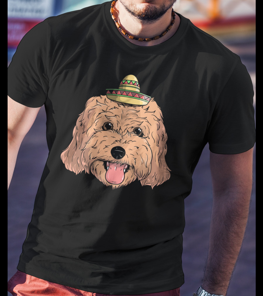 Cockapoo Dog Sombrero Fiesta Cinco De Mayo T-Shirt