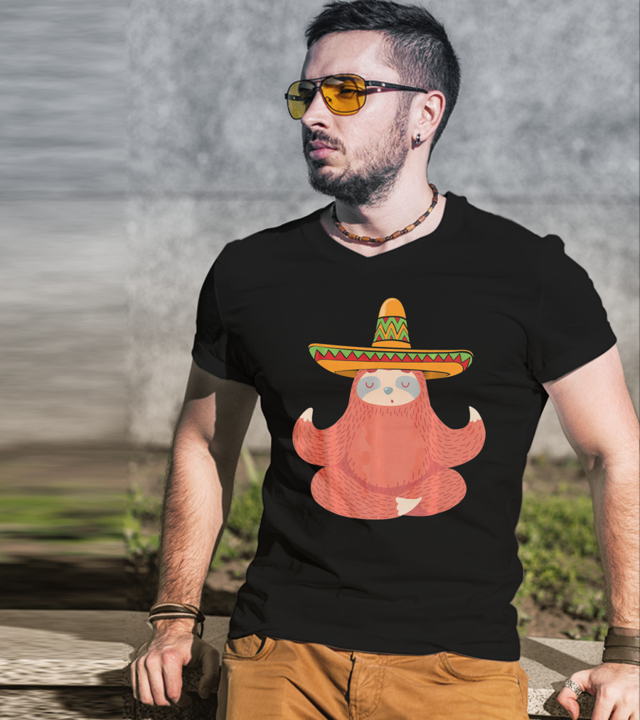 Sloth Sombrero Mexican Fiesta Cinco De Mayo T-Shirt