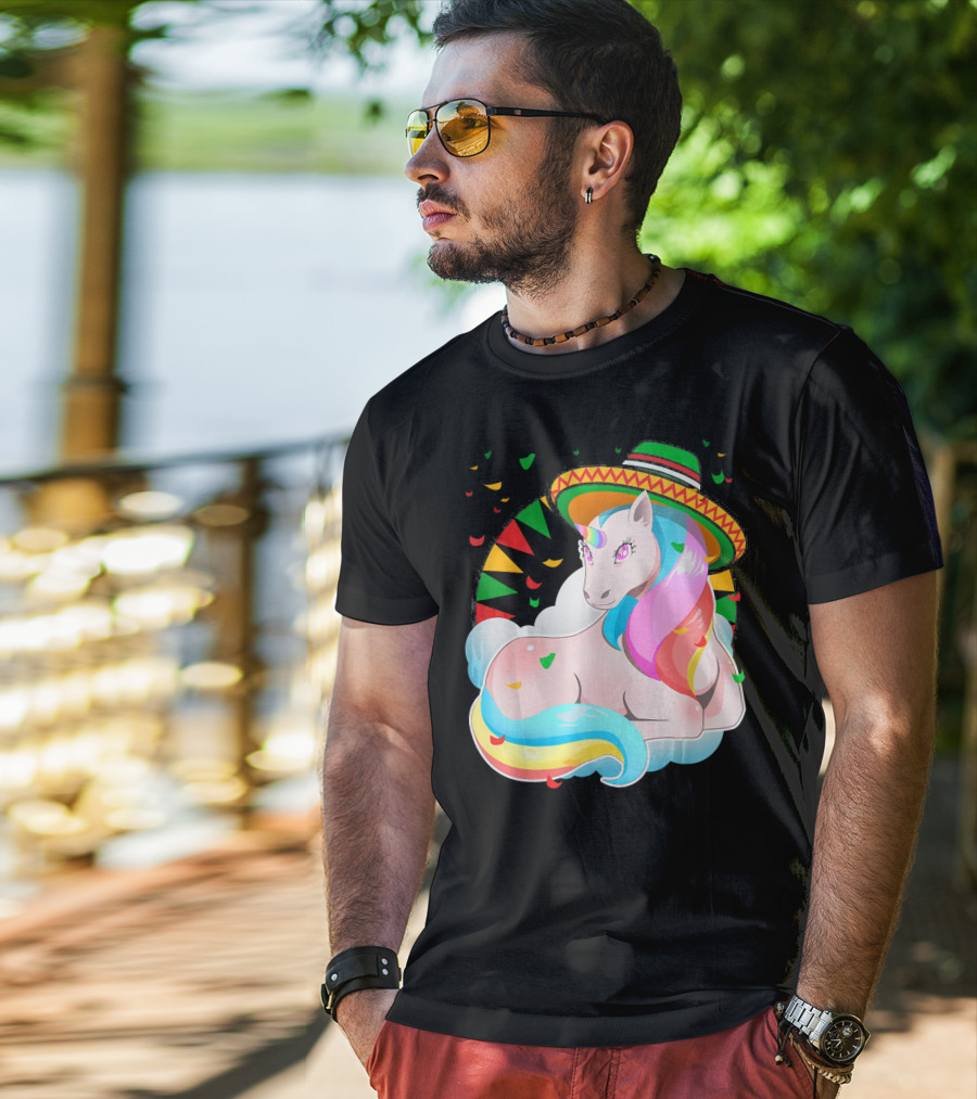Cinco De Mayo Magical Unicorn Sombrero T-Shirt