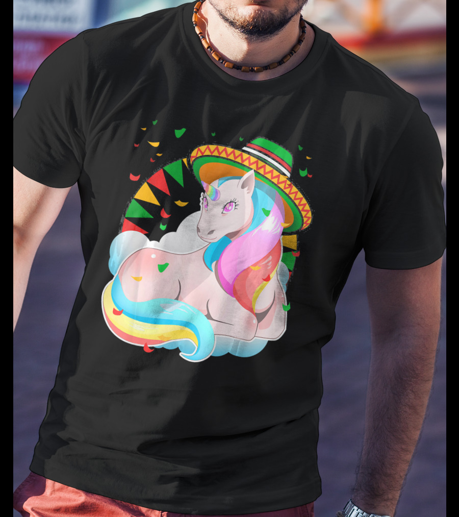 Cinco De Mayo Magical Unicorn Sombrero T-Shirt