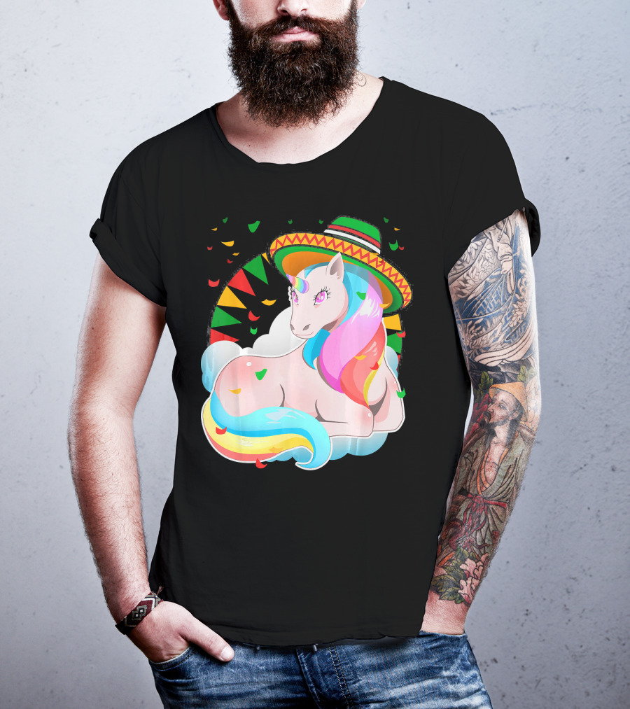 Cinco De Mayo Magical Unicorn Sombrero T-Shirt