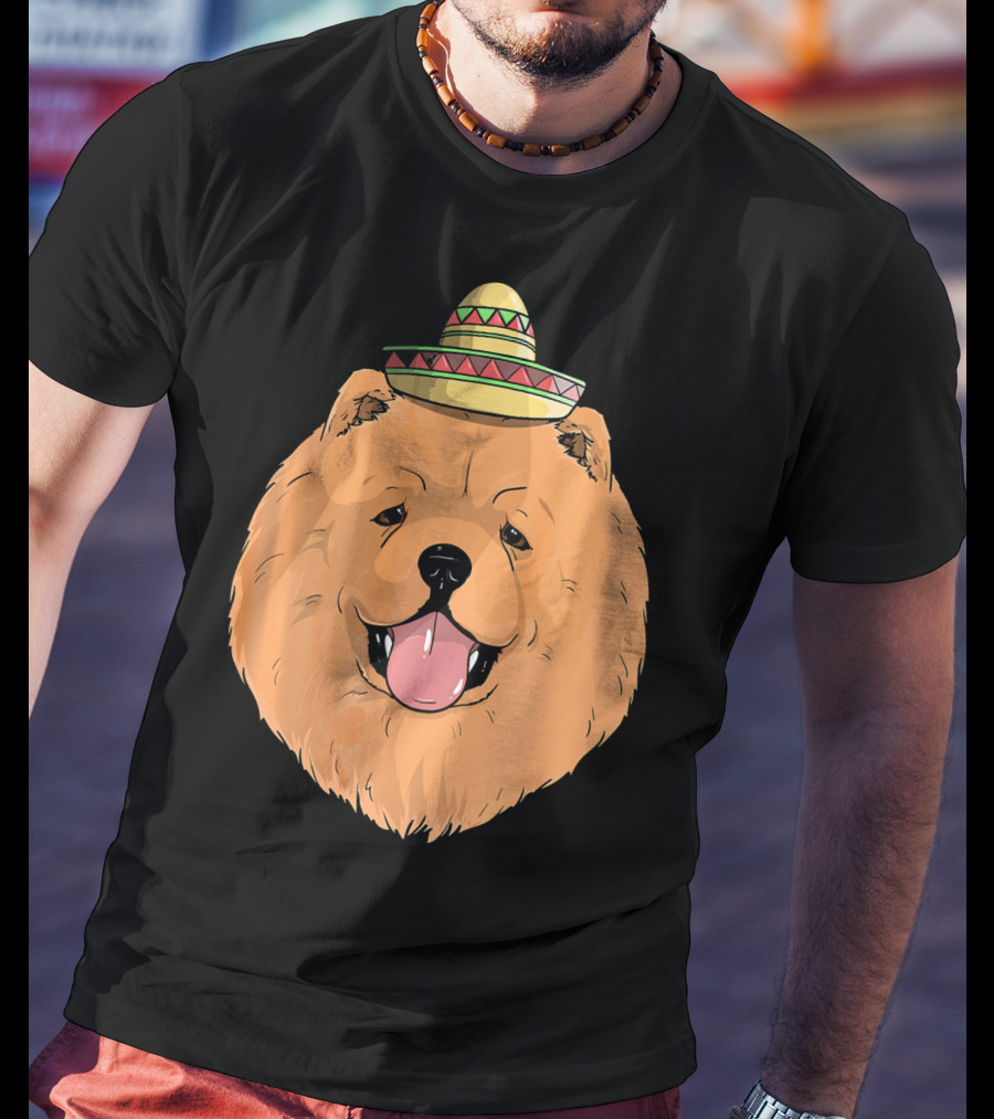 Chow Chow Dog Sombrero Fiesta Cinco De Mayo T-Shirt