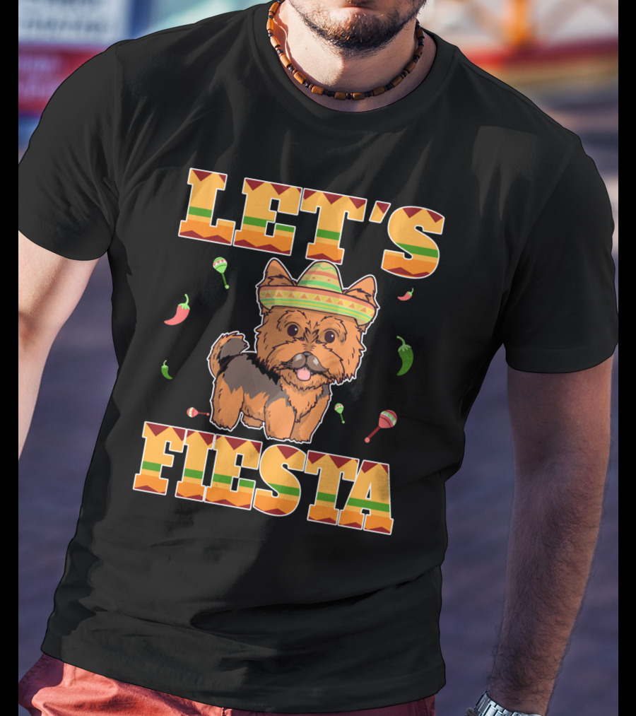 Let's Fiesta Yorkie Dog Cinco De Mayo T-Shirt