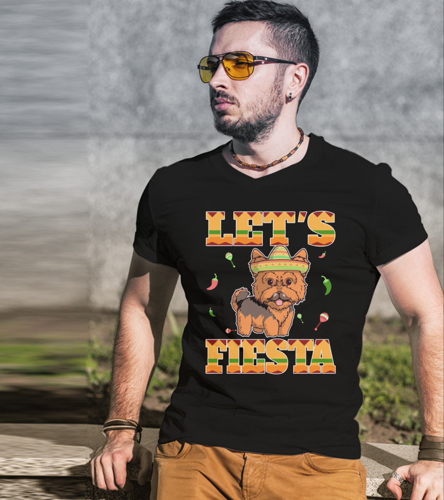 Let's Fiesta Yorkie Dog Cinco De Mayo T-Shirt