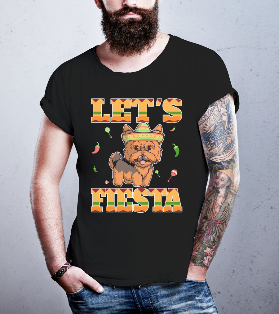 Let's Fiesta Yorkie Dog Cinco De Mayo T-Shirt