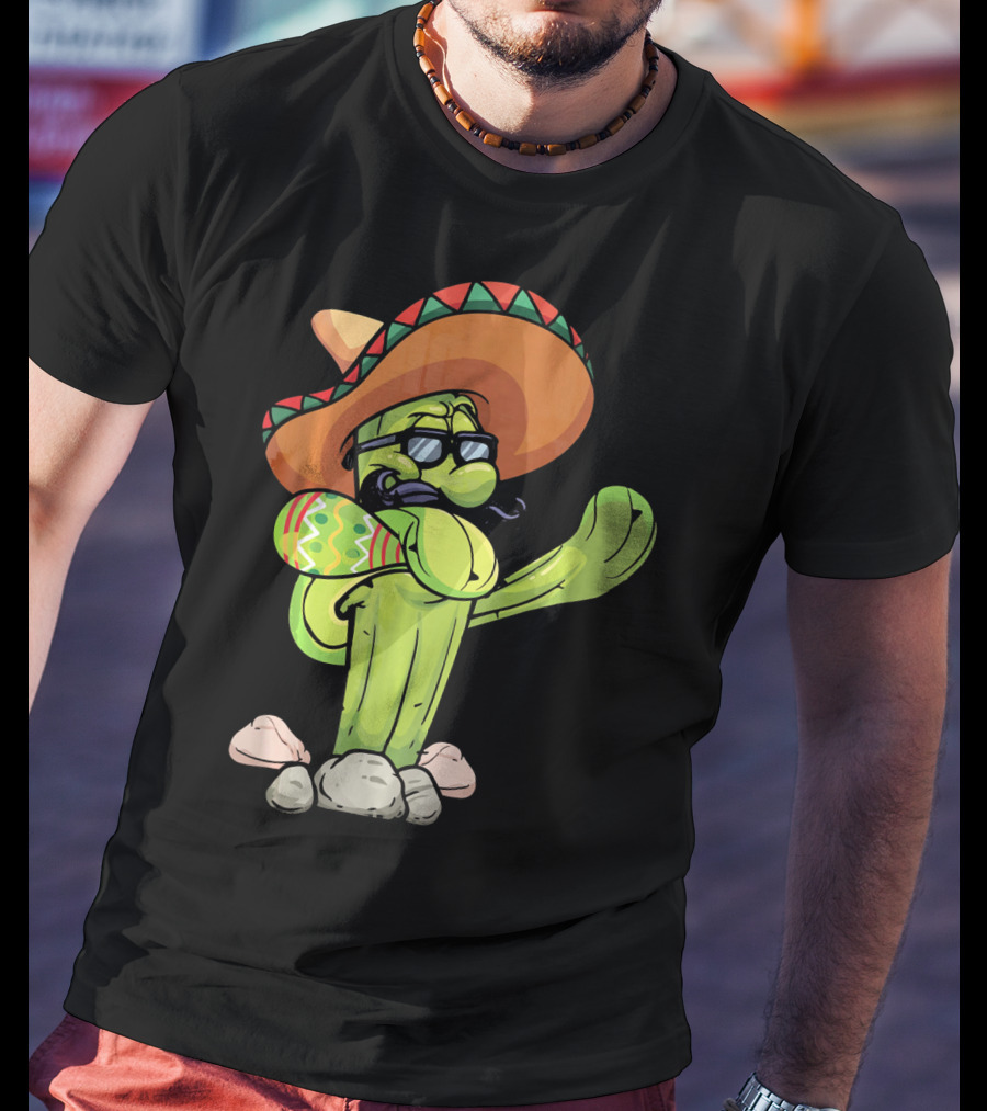 Sombrero Cactus Dabbing Dance Cinco De Mayo T-Shirt