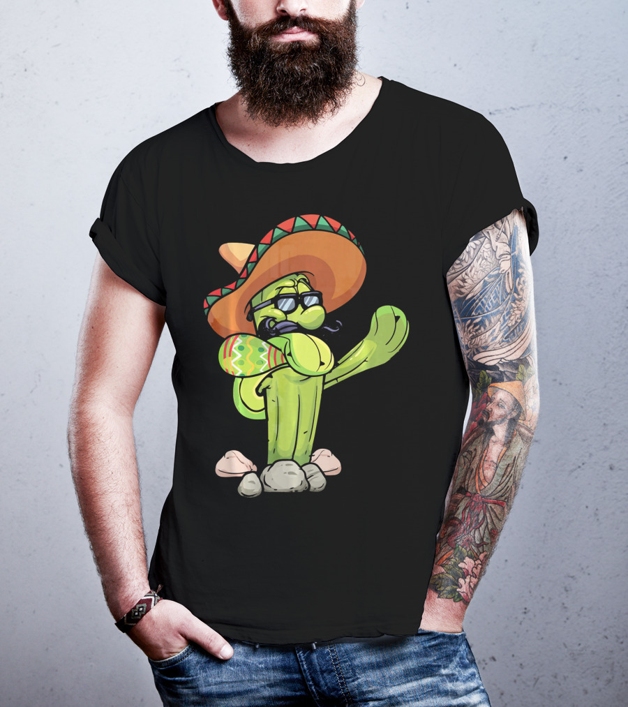 Sombrero Cactus Dabbing Dance Cinco De Mayo T-Shirt