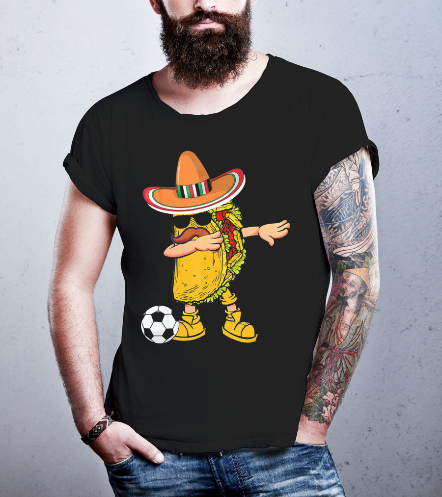Dabbing Soccer Taco With Sombrero Cinco De Mayo Dab T-Shirt