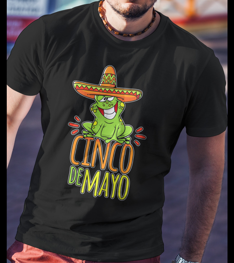 Cinco De Mayo Fun Mexican Fiesta Frog Sombrero T-Shirt