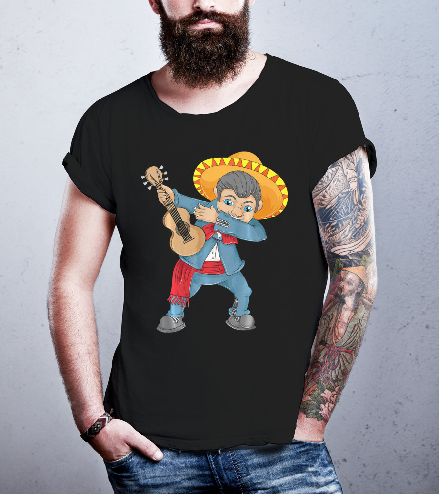 Mariachi Guitar Dabbing Cinco De Mayo T-Shirt