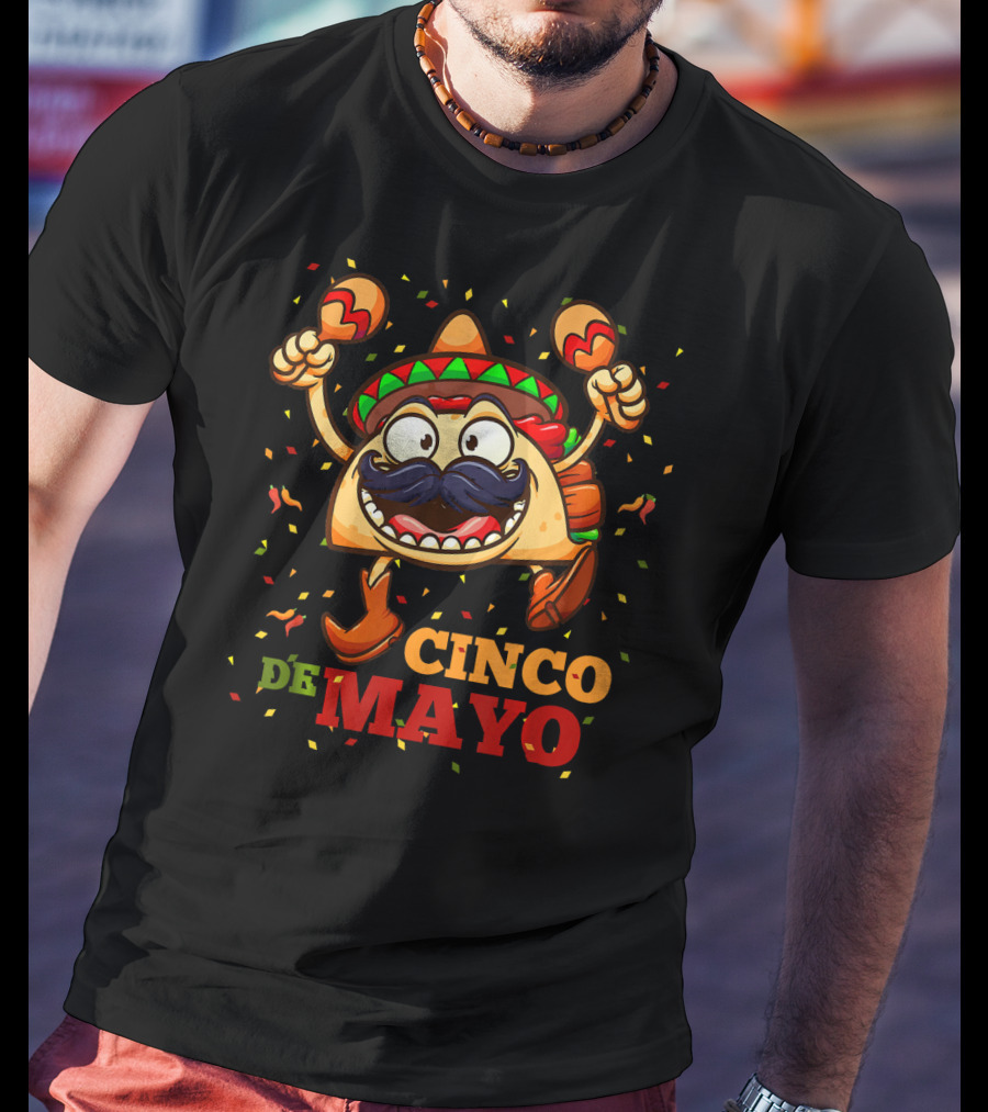 Cinco De Mayo Funny Taco Lover Celebrating Mexican Fiesta T-Shirt