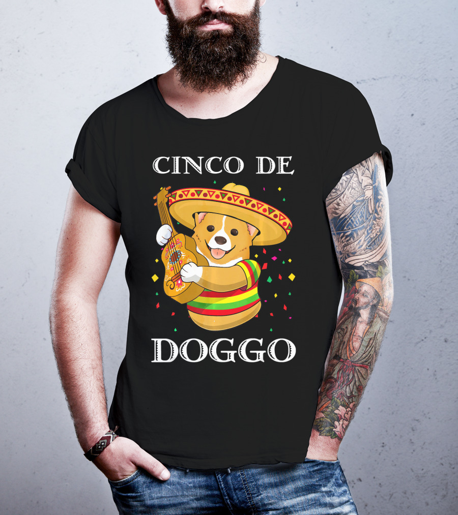 Cinco De Doggo Funny Corgi Guitar Fiesta T-Shirt