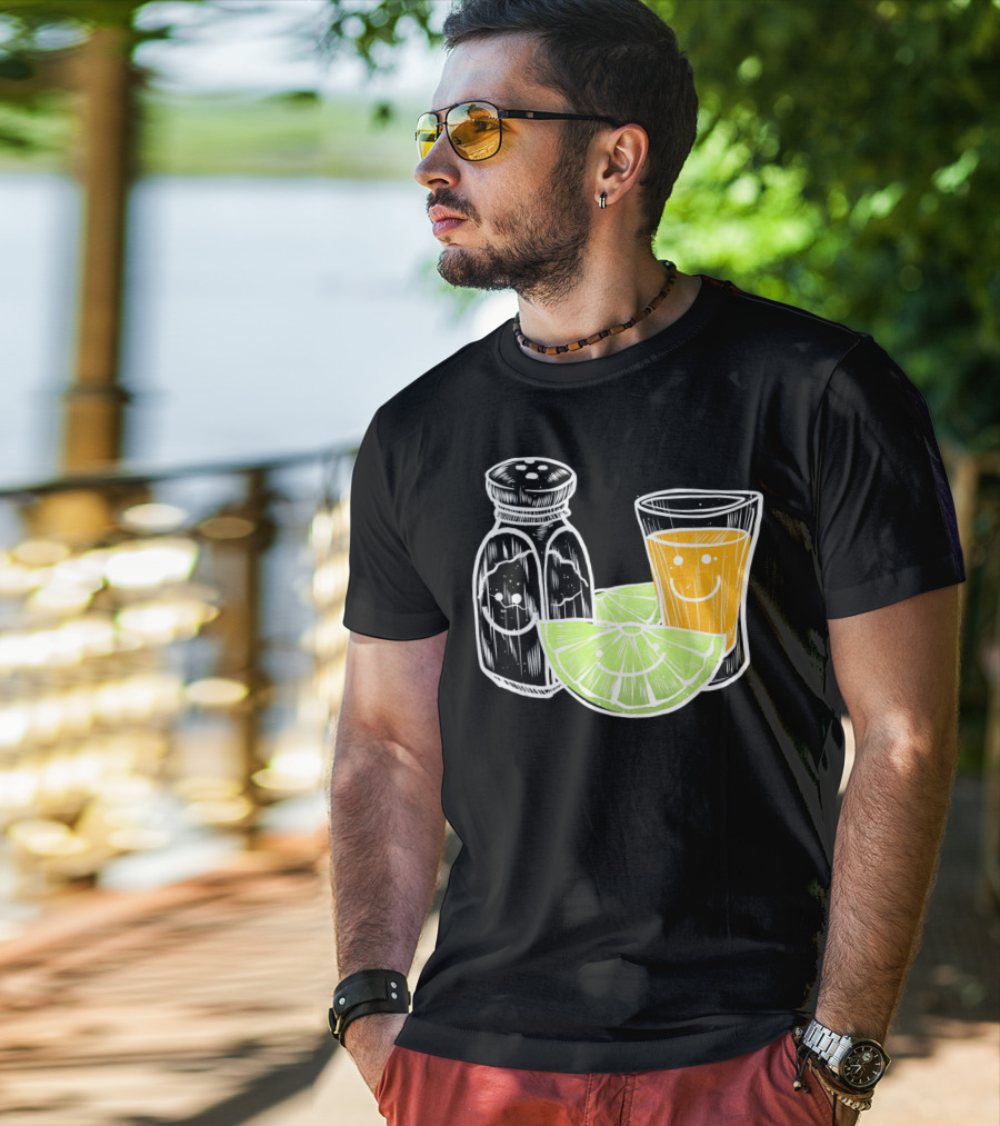 Cinco De Mayo Tequila Lime Salt Smiley Faces T-Shirt