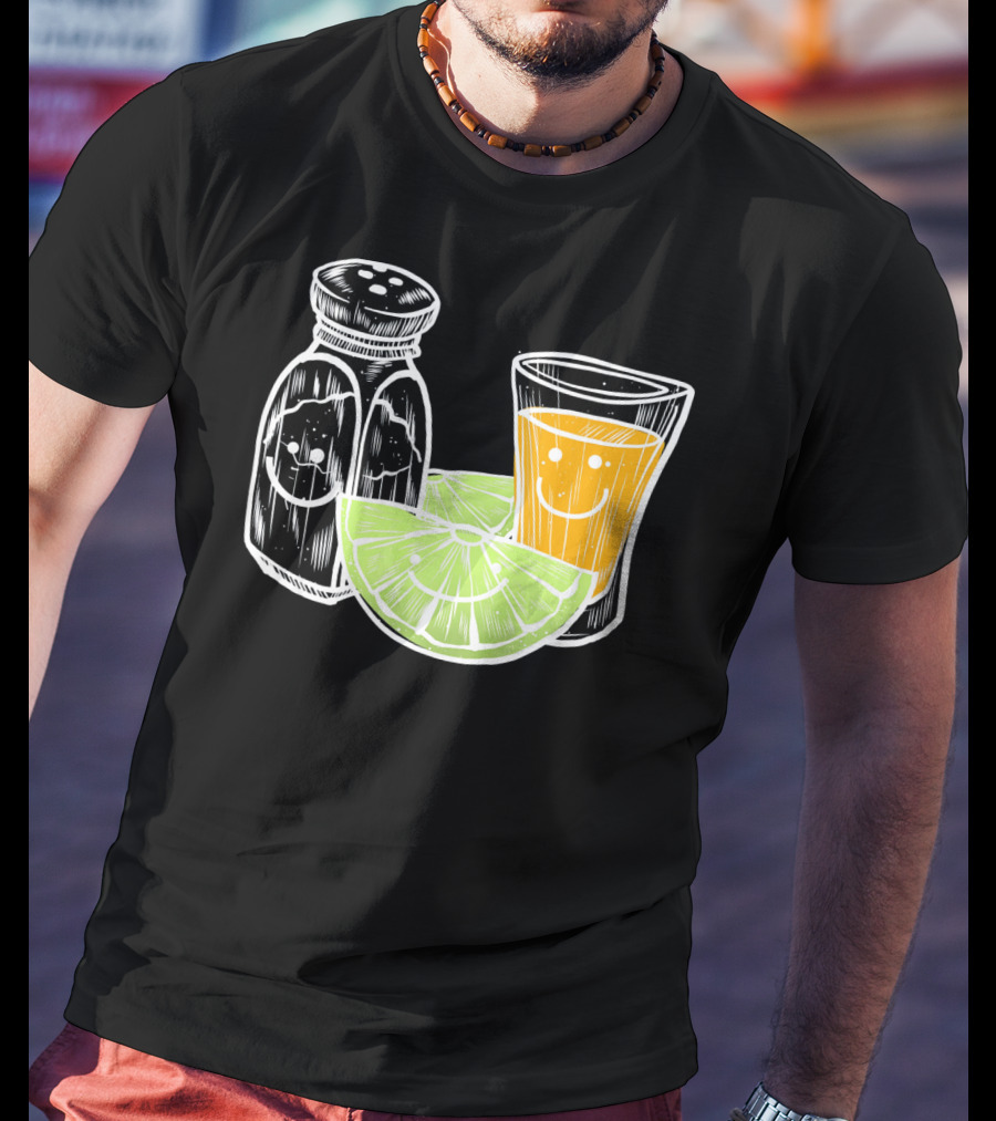Cinco De Mayo Tequila Lime Salt Smiley Faces T-Shirt